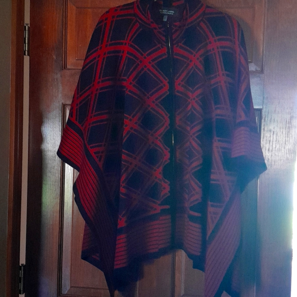 Red & Black Poncho